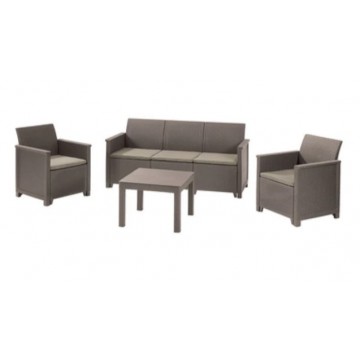 ELODIE 5 SEATER OUTDOOR SOFA SET CAPPUCCINO